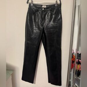 Wilfred Black Leather Straight Leg Jeans